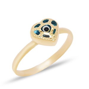 มินิมอลรูปหัวใจตุรกีตาออกแบบผู้หญิงแหวนตุรกีแฮนด์เมดขายส่ง925เครื่องประดับเงินสเตอร์ลิง - Product Image 3