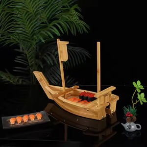 Plateau de service en bois de style bateau pour collations et thé Plateau artisanal unique pour table à manger de cuisine et affichage décoratif à la maison - Product Image 3