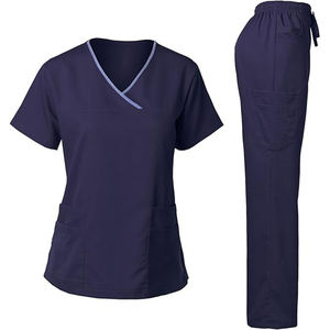 Unisex Elasticity Spandex Worsted Fabric Quick Dry Stretch Zipper <b>Doctor</b> Scrubs <b>Set</b> with Needle Detection and Seamless Fusing - Product Image 2