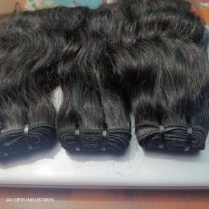 Extensions de cheveux Remy indiennes les plus vendues Super Double dessiné Style de vague d'eau en vrac trames droites douces haut de génie de donneur unique - Product Image 1