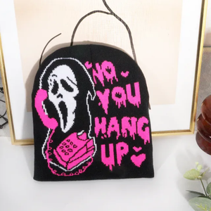 Autumn and <b>Winter</b> Trendy Jacquard Woolen <b>Hat</b> Warm Pullover Knitted <b>Hats</b> for <b>Men</b> Women with Grimace Letter Design for Travel - Product Image 6