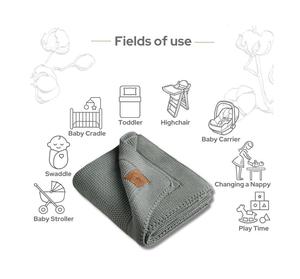 ผ้าห่มเด็ก Alina-80x100ซม. (100% ผ้าฝ้ายอินทรีย์-380gr) สีเขียว - Product Image 2