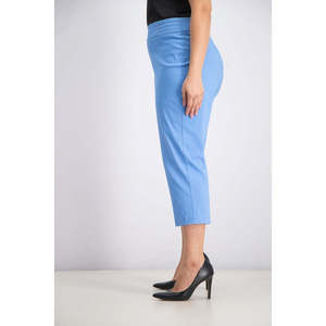 Collezione JM: Pantaloni Capri da Donna a Vita Alta con Decorazioni, Blu Brillante, Taglie M-3XL, Pantaloni Palazzo Traspiranti e Stropicciati per l'Estate - Product Image 2