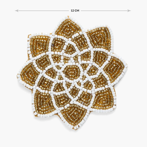 Sous-verres perlés faits à la main pour tables basses Sous-verres perlés décoratifs pour la décoration intérieure Sous-verres perlés écologiques pour cadeaux - Product Image 2