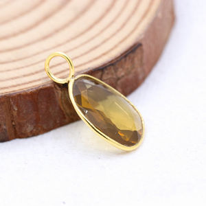 Piedra preciosa de citrino dorado Natural 925 Plata de Ley sólida chapada en oro colgante hecho a mano para mujer joyería para venta al por mayor - Product Image 4