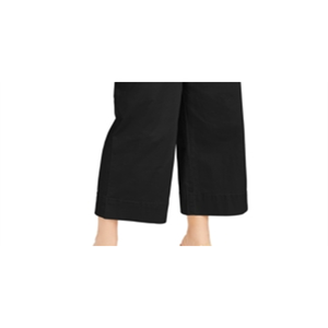 Culottes Negros Cómodos para Mujer, Talla 8, Pierna Ancha, con Cierre Expuesto y Decoración de Botones - Product Image 6
