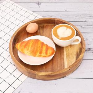 Bandeja Redonda de Madera de Acacia con Asas, Elegante Bandeja de Madera de Acacia para Decoración, Bandeja Decorativa para Servir, Bandejas de Almacenamiento - Product Image 5