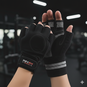 REXFIT SPORTS Weight Lifting Gym Gloves Wrist Wrap <b>Support</b> Gloves for Workout & Fitness Pull Ups Cycling Dumbbell - Product Image 2