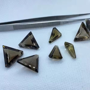 100% forma de triángulo facetado Natural cuarzo ahumado calidad de alto grado gemas y piedras de tamaño calibrado suelto para uso de fabricación de joyas - Product Image 1