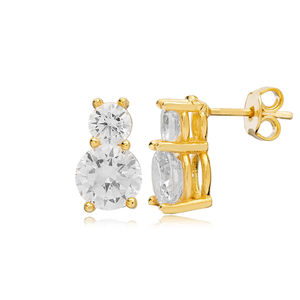 เงาเพทายหินที่สง่างามต่างหูสตั๊ดตุรกีในแบบฉบับ925เงินสเตอร์ลิงเครื่องประดับสำหรับผู้หญิง - Product Image 1