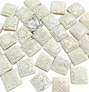 Perles en os naturel faites à la main pour la fabrication de bijoux |   Colliers et bracelets en os sculptés et polis AZ ENTERPRISES pour artisanat DIY (Couleurs au choix) - Product Image 1