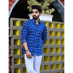 Chemise décontractée pour homme en coton imprimé à manches longues, respirante, en popeline ou tissu Oxford, motif floral ou à pois, offre ODM - Product Image 4