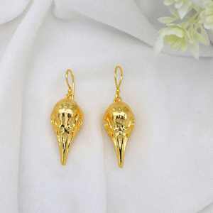 Women's New Fashion Gold-Plated Brass Drop Earrings Trendy <b>Ethnic</b> Style Eagle Head & Crow Skull Ear Jewelry <b>Accessory</b> - Product Image 5