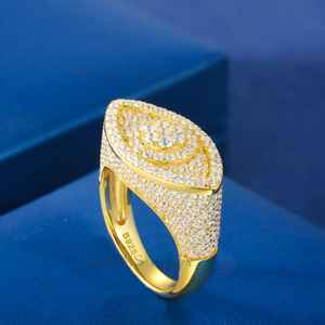 Bague de fiançailles en or 10K/14K/18K avec pavé de marquises, style vintage, certifiée GIA, tendance, protection, bague de petit doigt - Product Image 1