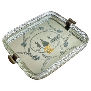 Bandeja DE SERVICIO DE METAL Bandeja decorativa de diseño de regalo para el hogar de alta calidad Forma cuadrada Hogar y restaurante de gran tamaño a precio barato - Product Image 1