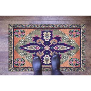 Tapis imprimé à motifs géométriques, petit tapis de style vintage pour la décoration de bureau, tapis fin non tissé - Product Image 1