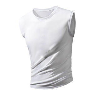 Camiseta sin mangas para hombre, ropa para correr para gimnasio, transpirable, 100% algodón, poliéster, logotipo personalizado, camiseta sin mangas para gimnasio - Product Image 5
