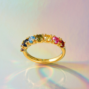 Anillo de Plata de Ley con Múltiples Piedras de Arcoíris Jeulia para Mujer - Product Image 4