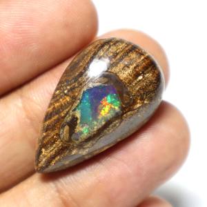 Opale de Boulder Naturelle d'Australie, Cabochon Taillé en Poire, Pierre Précieuse Non Montée de Haute Qualité pour la Fabrication de Bijoux - Product Image 1