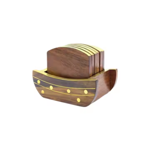 Juego de posavasos de madera de diseñador hechos a mano, decoración de mesa terminada, decoración del hogar, Oficina de Crescent Crafts - Product Image 4