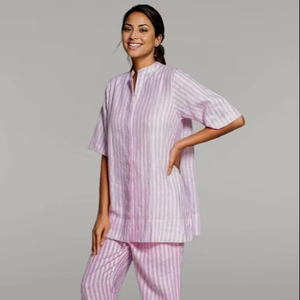 Conjunto de ropa de dormir informal de mujer ligera y cómoda de algodón suave de nueva moda de calidad superior para verano transpirable - Product Image 1