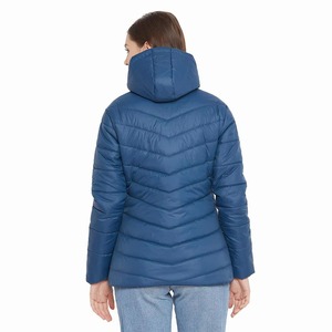 Chaqueta Acolchada de Nailon para Mujer, Invierno 2025, con Capucha y Cremallera, Mangas Largas, Transpirable, Decorada con Botones, Relleno de Algodón - Product Image 5