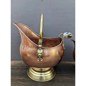 Vintage Copper <b>Coal</b> Bucket with a Patina Effect and Sturdy Construction & Ideal for Organizing <b>Coal</b> at Very Cheap Cost - Product Image 3