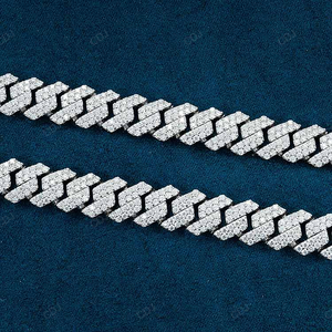 โซ่ zircon hip hop Full iced 10มม. 22นิ้วโซ่ไมอามี่คิวบา - Product Image 4