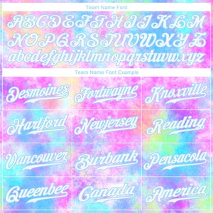 Tie Dye personnalisé blanc-bleu clair 3D aquarelle dégradé authentique maillot de baseball - Product Image 4