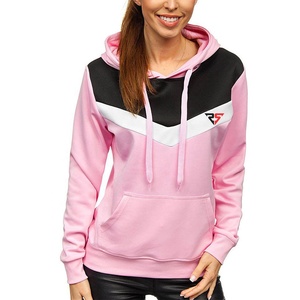 Hot Pink Winter Women Pullover Sudaderas con capucha de algodón de manga larga Sudaderas con capucha de poliéster de tres colores Block Ladies - Product Image 4
