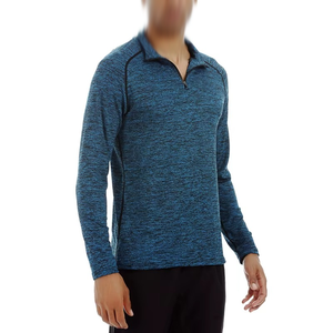 T-shirt de compression en polyester pour hommes, vêtement de sport écologique à manches longues, respirant, à séchage rapide - Product Image 3