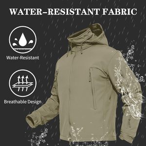 100% Polyester Soft Shell Outdoor Vestes Coupe-Vent Imperméable Manteau Softshell respirant Tactique Vestes - Product Image 5