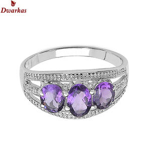 Bague en argent sterling 925 de haute qualité, tendance et luxueuse, avec pierres précieuses, améthyste et plusieurs pierres CZ, pour femme, cadeau de mariage, bijoux - Product Image 2