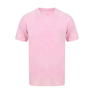 T-shirts pour hommes en coton 100% style vintage délavé à l'acide, tricot uni, style streetwear, coupe ample, épaules tombantes, col rond - Product Image 1