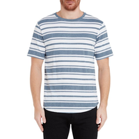 T-shirt en coton rayé à coupe ajustée de haute qualité, fabriqué directement en usine au Bangladesh, manches classiques, col rond, design tendance pour homme adulte, printemps