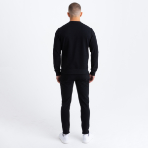 Unisex 100% Polyester Ribbed Track Suit Custom Logo Solid Black Men's <b>Hoodie</b> Jogger Sets for <b>Summer</b> Plus Size Winter Sweat Suit - Product Image 1