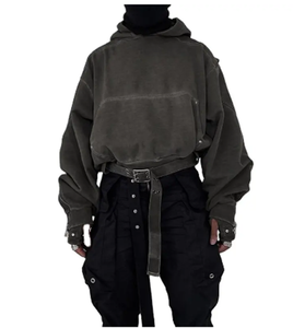 Wholesale Men Oversized Hoodie 400gsm Heavyweight Fleece Winter basicscotton blended Pullover Hoodie - Product Image 2