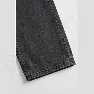 Jeans à jambe droite taille haute 100% coton Pantalons décontractés d'été Techniques lavées Lisses Confortables Coupe ajustée Couleur personnalisée - Product Image 6