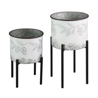 Jardinières galvanisées-métal fer étain décor de jardin Pots de plantes petit rond en forme de cœur carré galvanisé fleur seau jardinière
