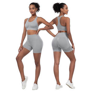 Ensembles de yoga respirants sans couture pour femmes, soutien-gorge de sport sur mesure et ensembles courts de yoga, à la mode pour femmes, au design personnalisé - Product Image 2