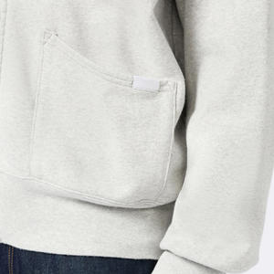 เสื้อฮู้ดซิปผ้าฝ้ายฟลีซทรงปกติ สไตล์สตรีทแวร์ สำหรับผู้ชาย แบบเรียบ ไม่มีลาย ขอบดิบ กันน้ำและระบายอากาศได้ดี เหมาะสำหรับฤดูหนาว - Product Image 3