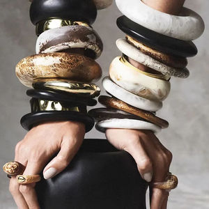 Multi Color últimas mujeres moda resina pulsera brazaletes moda tendencia diseño nuevo personalizado - Product Image 4