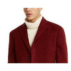 Cappotto Lungo da Uomo Calvin Klein Prosper X-Fit Rosso Taglia XXL in Lana Lavorata a Maglia con Cappuccio e Decorazione a Bottoni - Product Image 2