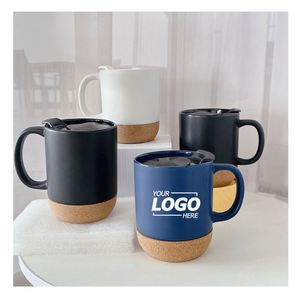 Taza de Cerámica Ecológica Grande de 15 oz con Tapa de Corcho de Aluminio, Impresión por Transferencia Térmica, Regalo Personalizado para Mamá y Papá, para Café Latte - Product Image 1