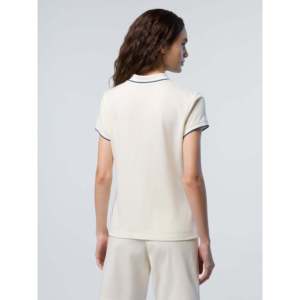Polo T-shirt pour femme North Sails AC38 Collection, respirant, en tissu Oxford, imprimé guimauve, avec élasthanne, style sport décontracté, coupe courte - Product Image 3