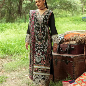 Robe Lénine de qualité supérieure pour femmes Style modeste Vêtements d'hiver Shalwar Kameez Costumes Lin brodé de très haute qualité - Product Image 1