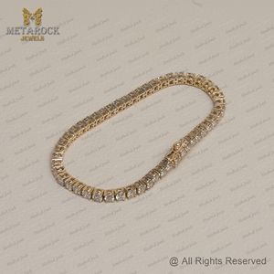 สร้อยข้อมือ tannis สีทอง14K ทำด้วยมือชุดง่ามเครื่องประดับเพชร IJ สีทองเทียบกับความบริสุทธิ์สร้อยข้อมือผู้หญิงเพชรแท้ - Product Image 3