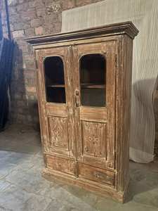 Armoire de cuisine en bois massif brun élégante de taille moyenne, style moderne, antique, luxueux, classique et vintage - Product Image 3