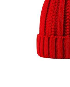 Customized Winter Knit <b>Beanie</b> <b>Hat</b> Red With Faux Fur Pom Pom Ribbed Cuffed Warm Acrylic <b>Wool</b> Blend Custom Wholesale Manufacturer - Product Image 6