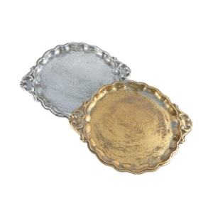 Plateau de service en laiton argenté doré de qualité supérieure Plateau à dessert élégant et durable Design personnalisé Idéal pour la maison et les événements - Product Image 1